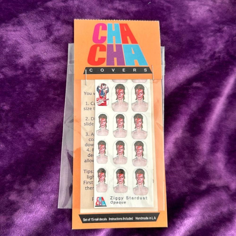 Cha Cha Covers nail decals - David Bowie NWT